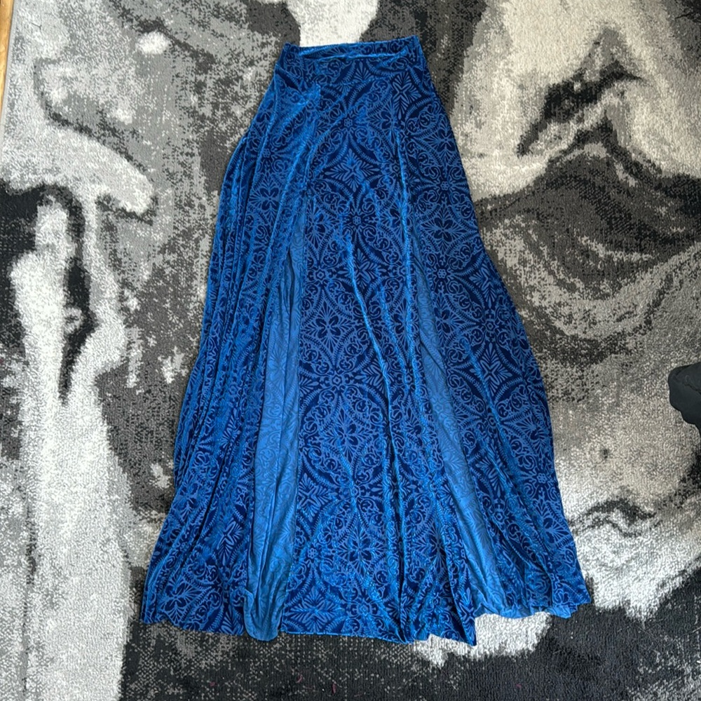 Black Milk Clothing Neptune Burned Velvet Maxi Skirt